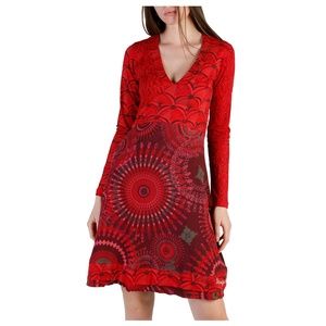 Desigual Designer Red Floral Dress